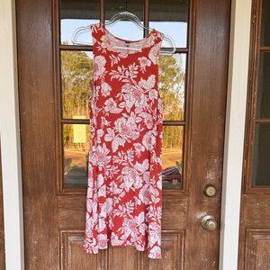 Old Navy Red and White Floral Midi Dress